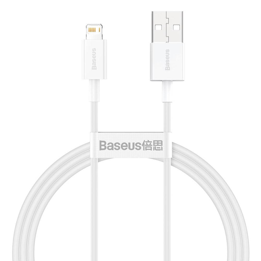 USB-A - Lightning -tietojen siirto- ja latauskaapeli Baseus Superior Series, 20W, 1m, valkoinen CALYS-A02