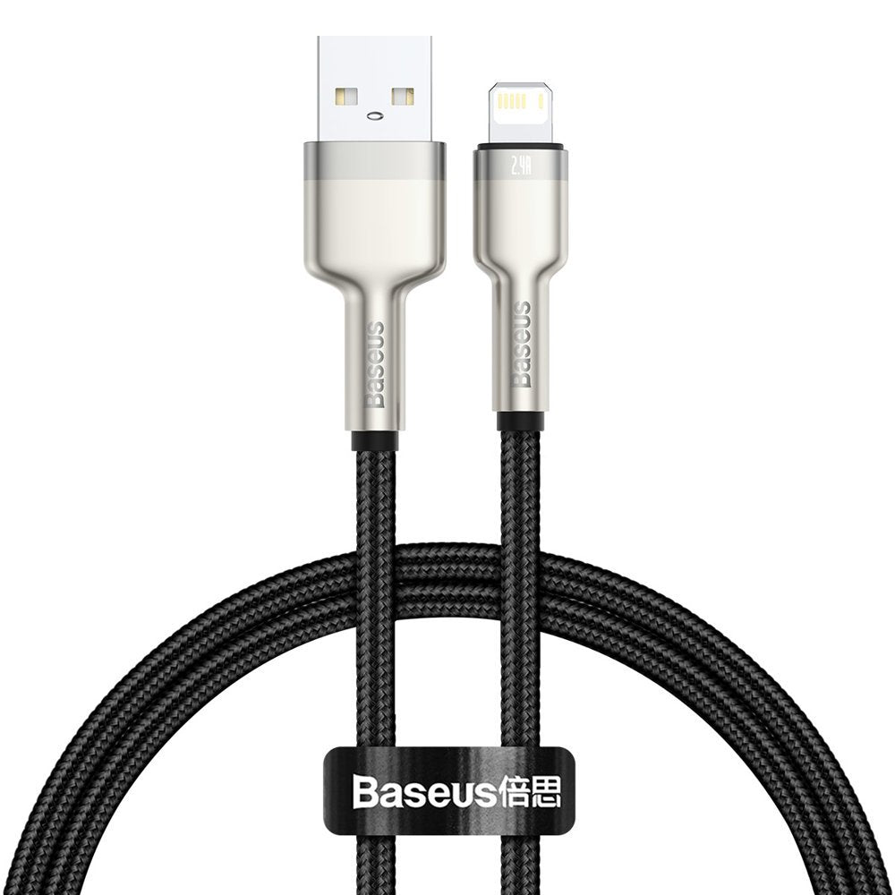 USB-A - Lightning Baseus Cafule Metal Series -data- ja latauskaapeli, 18W, 0,25m, Musta CALJK-01