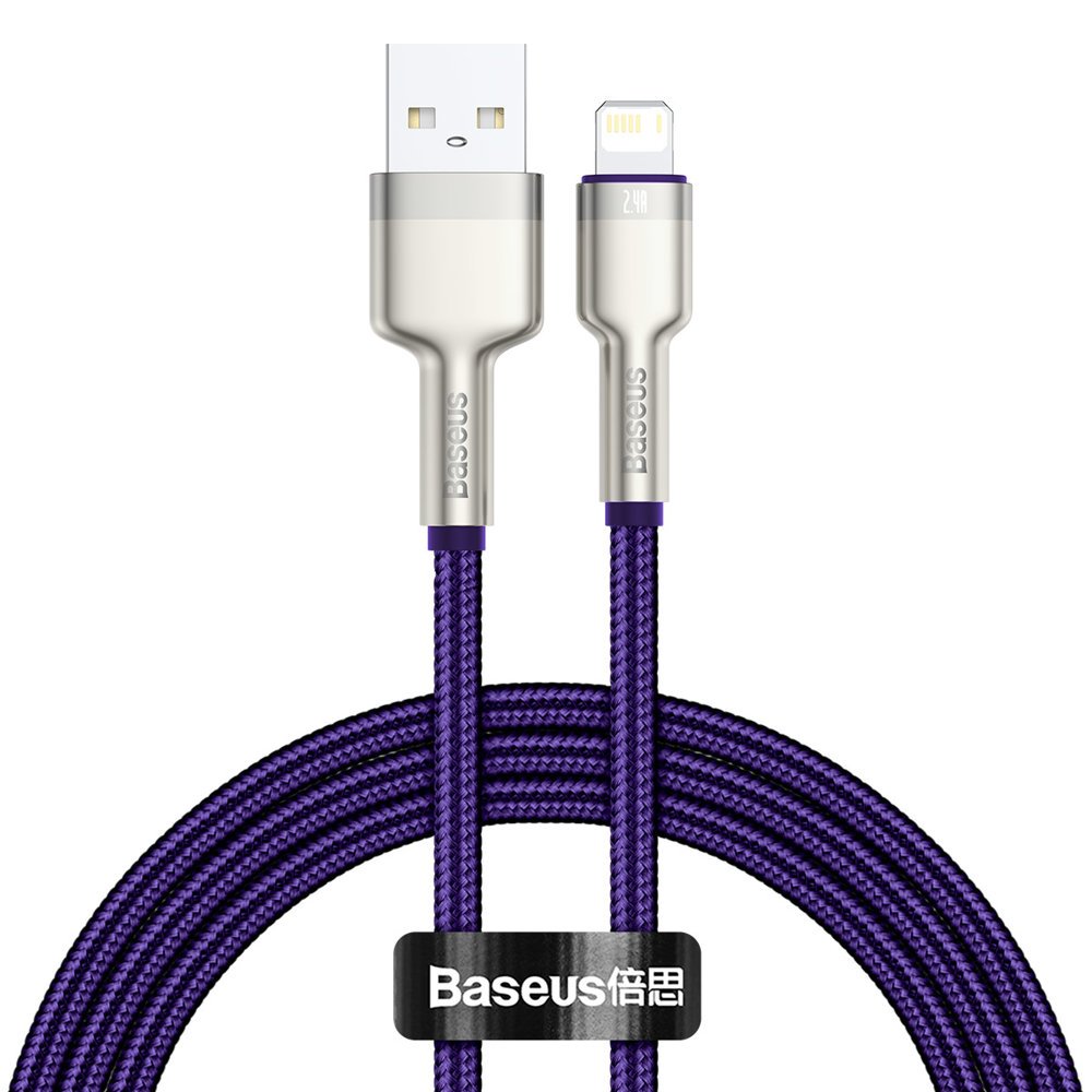 USB-A to Lightning Data and Charging Cable Baseus Cafule Metal Series, 18W, 1m, Purple CALJK-A05