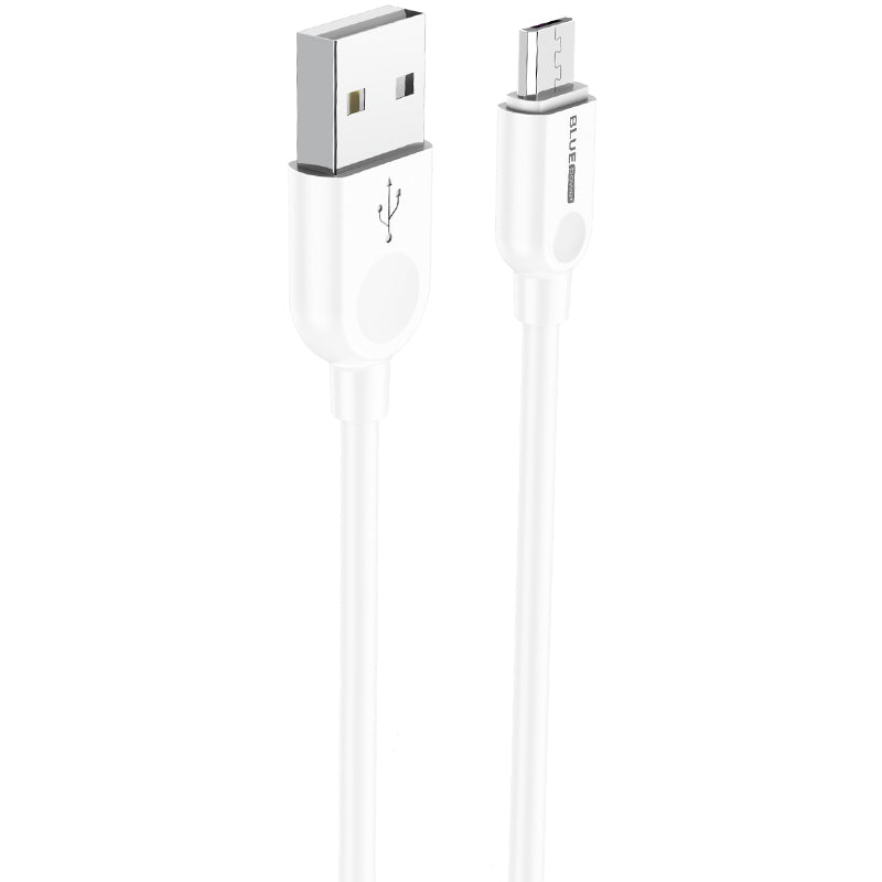 USB-A - microUSB data- ja latauskaapeli BLUE Power BM2BX14 LinkJet, 18W, 2m, Valkoinen