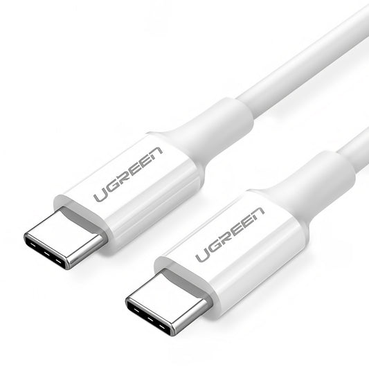 USB-C data- ja latauskaapeli - USB-C UGREEN US264, 60W, 1,5m, valkoinen