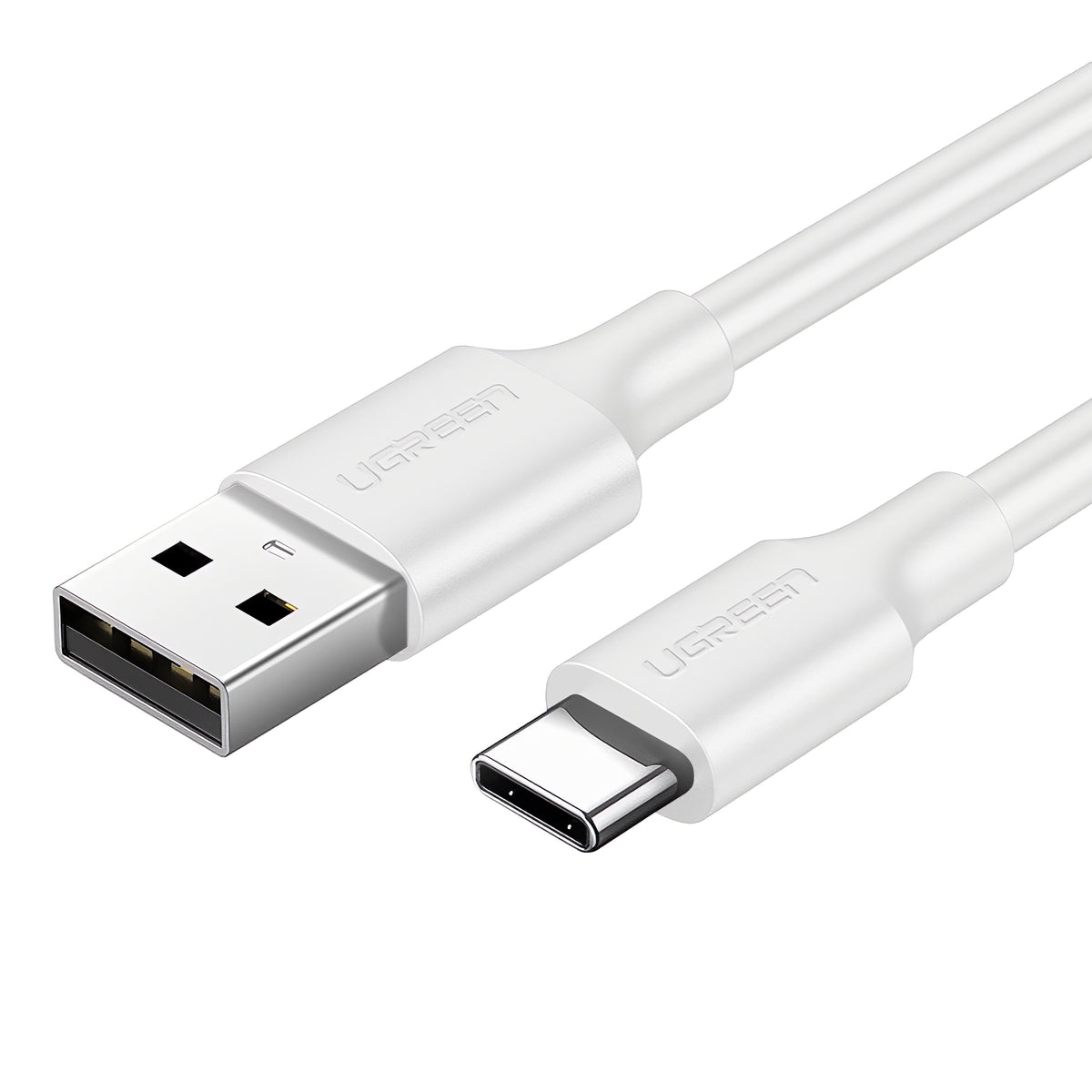 USB-A - USB-C UGREEN US287 -kaapeli, 18W, 1m, Valkoinen