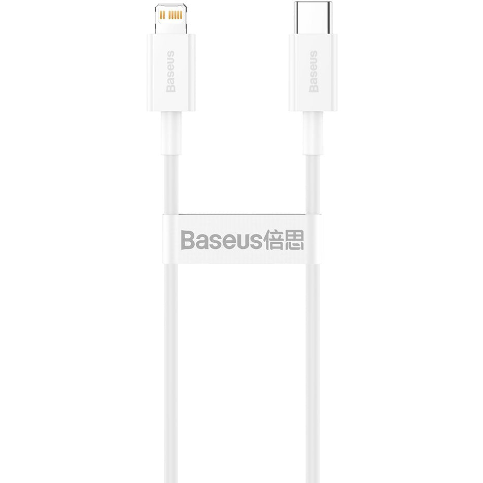USB-C - Lightning Baseus Superior Series -data- ja latauskaapeli, 20W, 0,25m, Valkoinen CATLYS-02