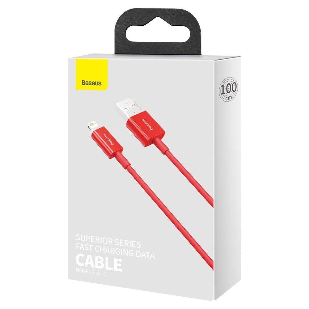 Tieto- ja latauskaapeli USB-A - Lightning Baseus Superior Series, 20W, 1m, punainen CALYS-A09