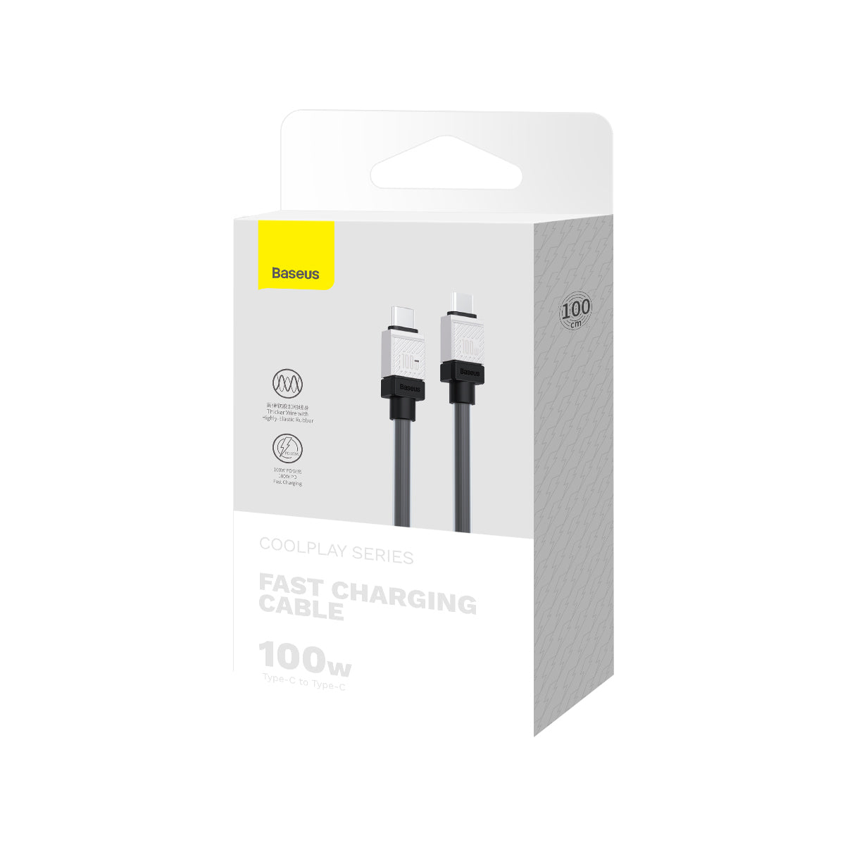USB-C - USB-C Baseus CoolPlay -data- ja latauskaapeli, 100W, 1m, Musta CAKW000201