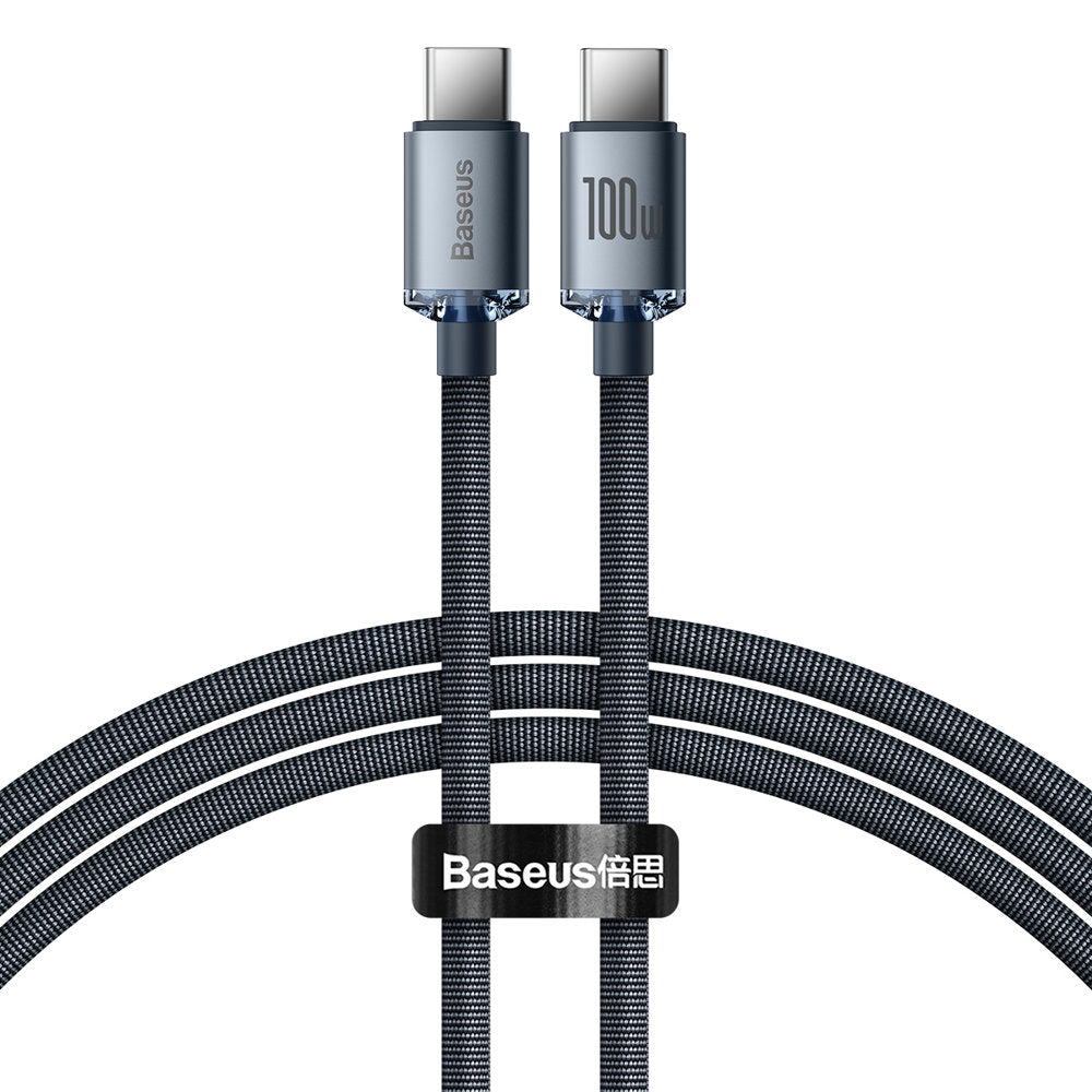USB-C data- ja latauskaapeli - USB-C Baseus Crystal Shine Series, 100W, 2m, musta CAJY000701