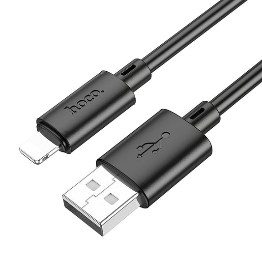 Tieto- ja latauskaapeli USB-A - Lightning HOCO X88, 18W, 1m, musta, musta
