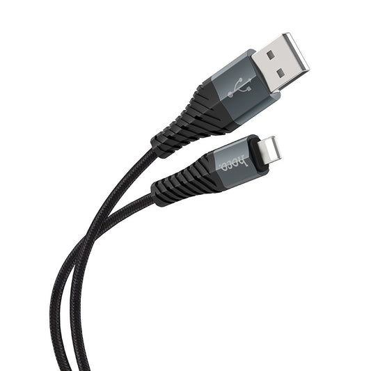 Tieto- ja latauskaapeli USB-A - Lightning HOCO X38 Cool, 18W, 1m, musta, musta