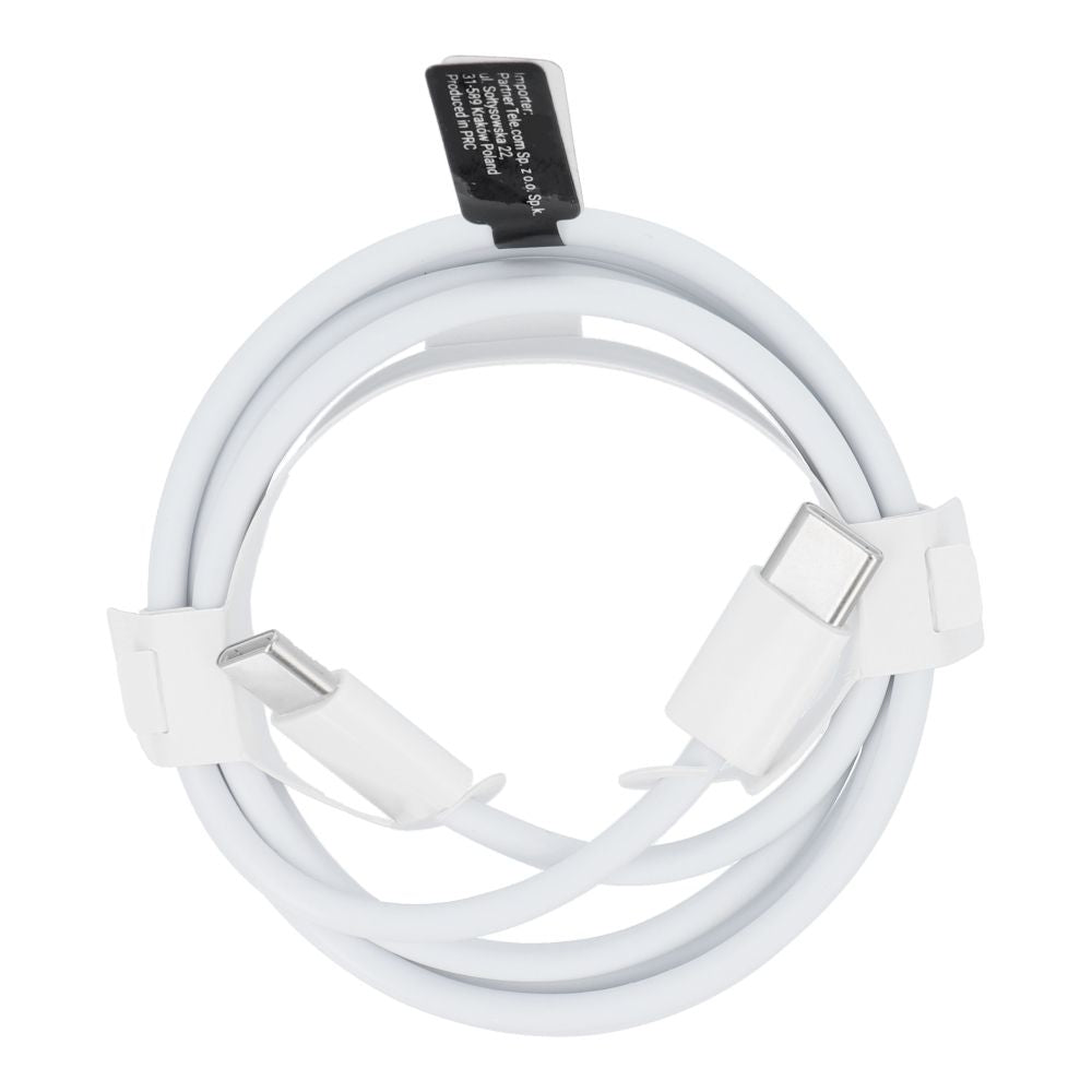 USB-C data- ja latauskaapeli - USB-C OEM USB-C HD26 Box, 30W, 1m, valkoinen