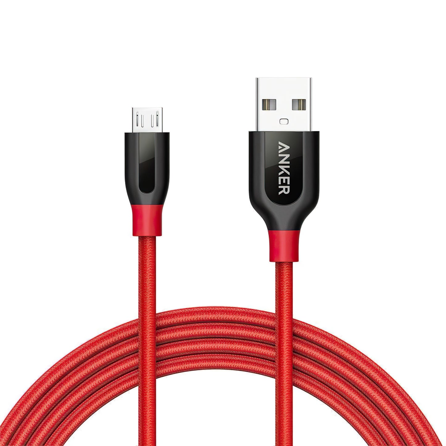 USB-A - microUSB Anker PowerLine+ data- ja latauskaapeli, 18W, 1.8m, Punainen A8143091