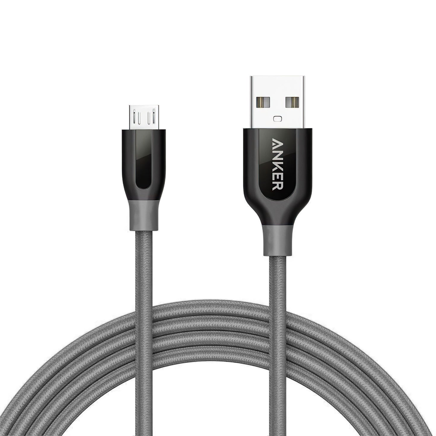 USB-A - microUSB Anker PowerLine+ data- ja latauskaapeli, 18W, 1.8m, Harmaa A8143HA1