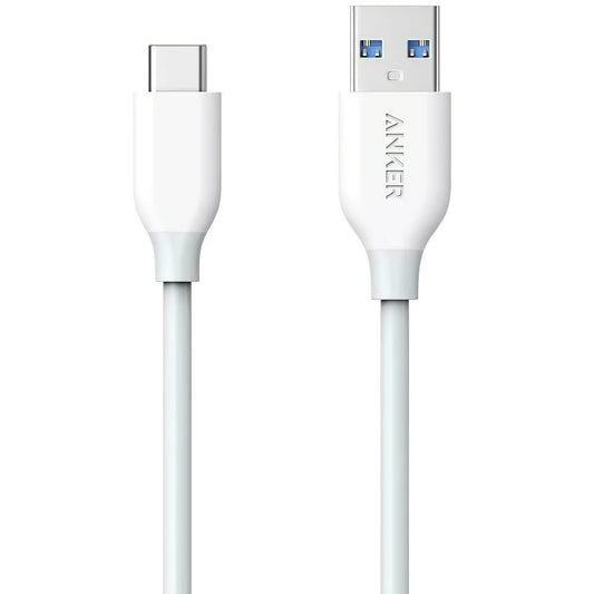 USB-A - USB-C Anker PowerLine data- ja latauskaapeli, 18W, 0,9m, valkoinen A8163021