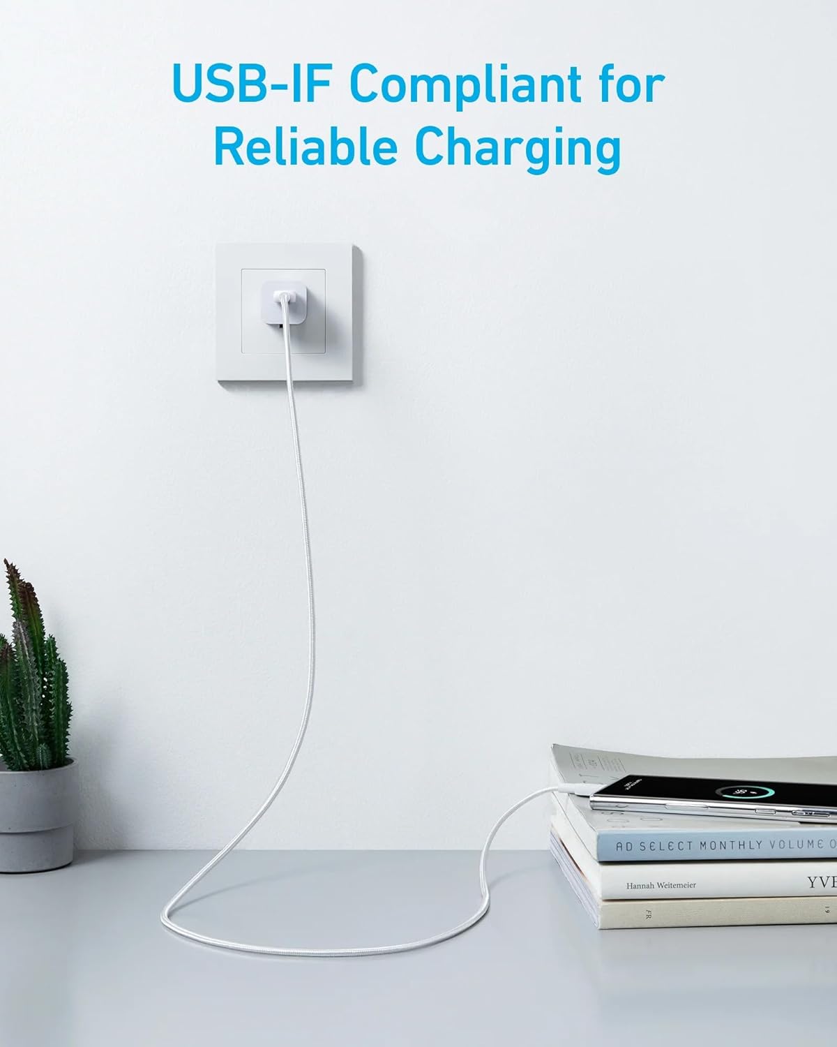 Anker 322 USB-A - USB-C -data- ja latauskaapeli, 18W, 0.9m, Valkoinen A81H5G21