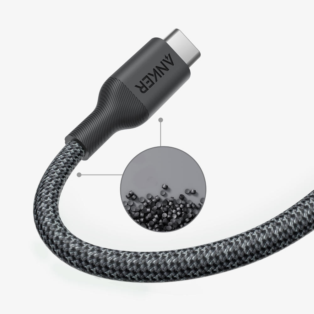 USB-C - USB-C Anker 544 Data- ja Latauskaapeli, 140W, 1.8m, Musta A80F6H11