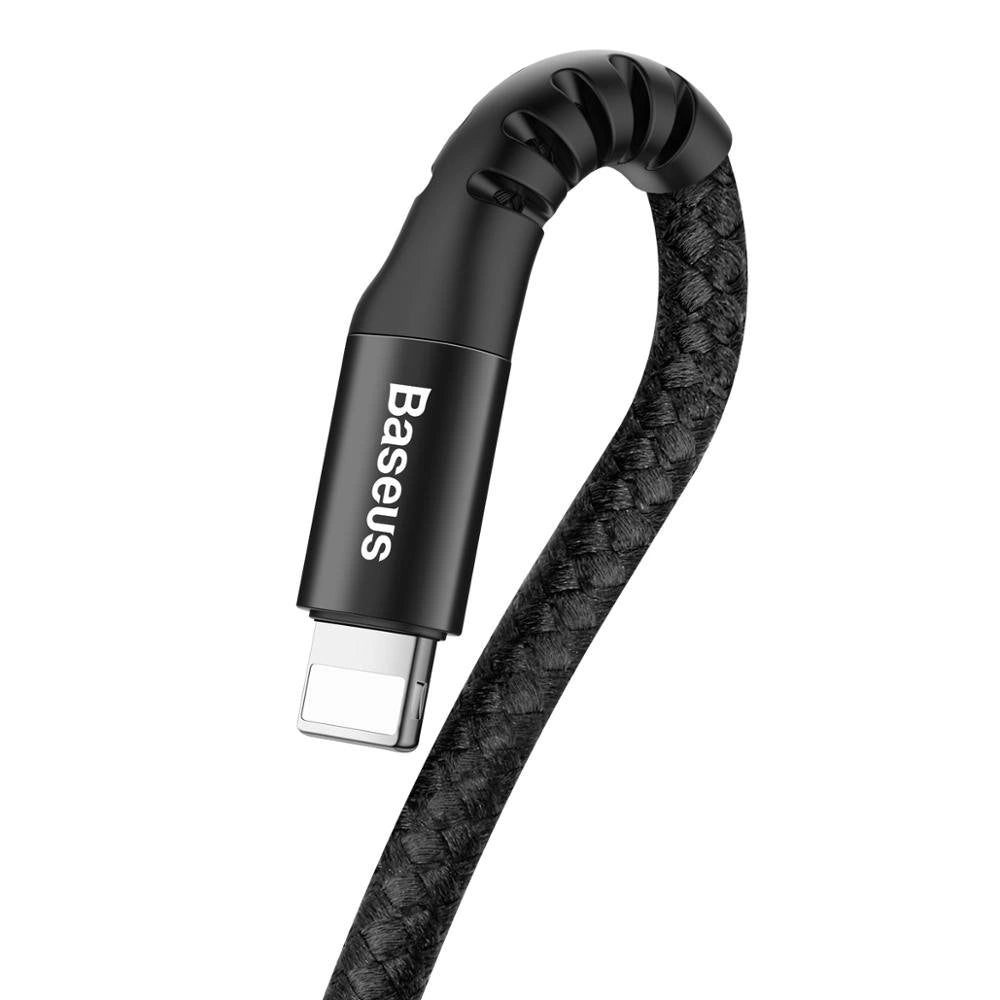Tieto- ja latauskaapeli USB-A - Lightning Baseus kalansilmäjousi, 18W, 1m, musta CALSR-01 CALSR-01