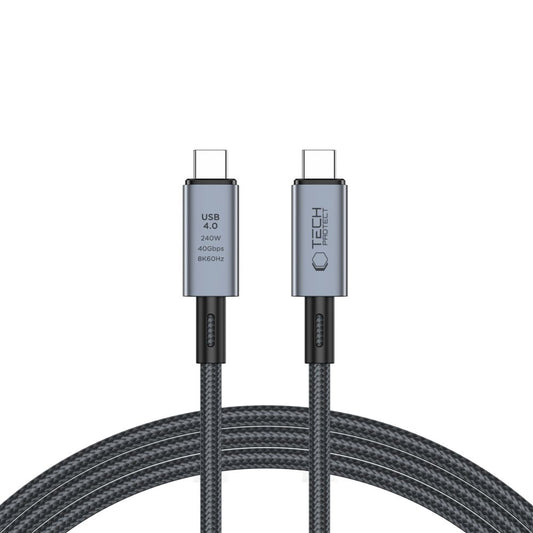 USB-C data- ja latauskaapeli - USB-C Tech-Protect Ultraboost Max, 240W, 2m, harmaa