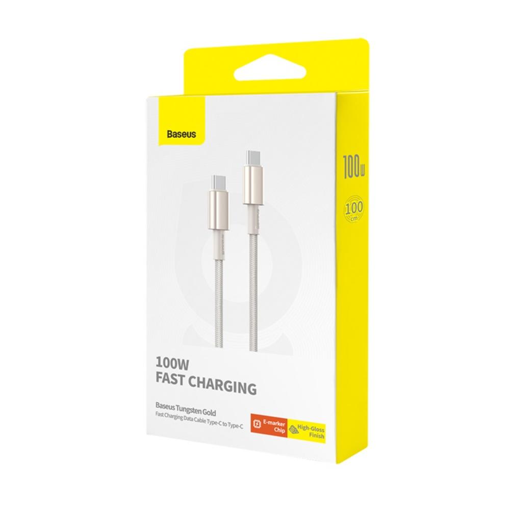 USB-C - USB-C Baseus Tungsten Gold -data- ja latauskaapeli, 100W, 1m, Kulta P10319800G21-00