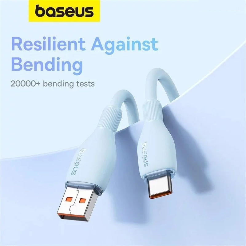 Baseus Pudding USB-A - USB-C Data- ja Latauskaapeli, 100W, 1.2m, Sininen P10355703311-00