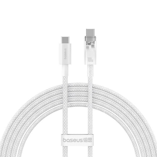 USB-C - USB-C Baseus Explorer -kaapeli, 100W, 2m, Valkoinen P10319703221-01