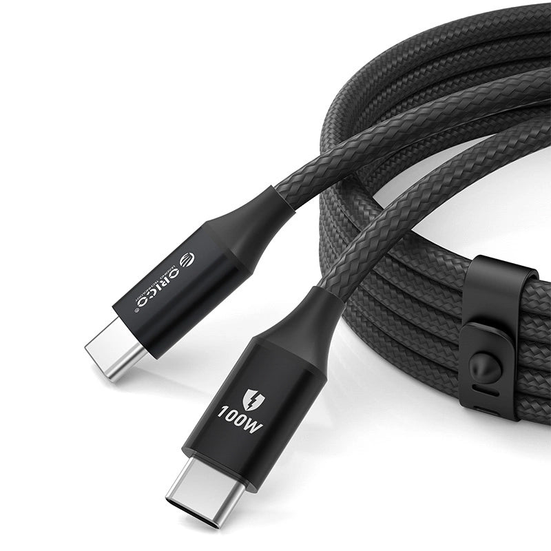 USB-C - USB-C Orico CDX -data- ja latauskaapeli, 100W, 1m, Musta