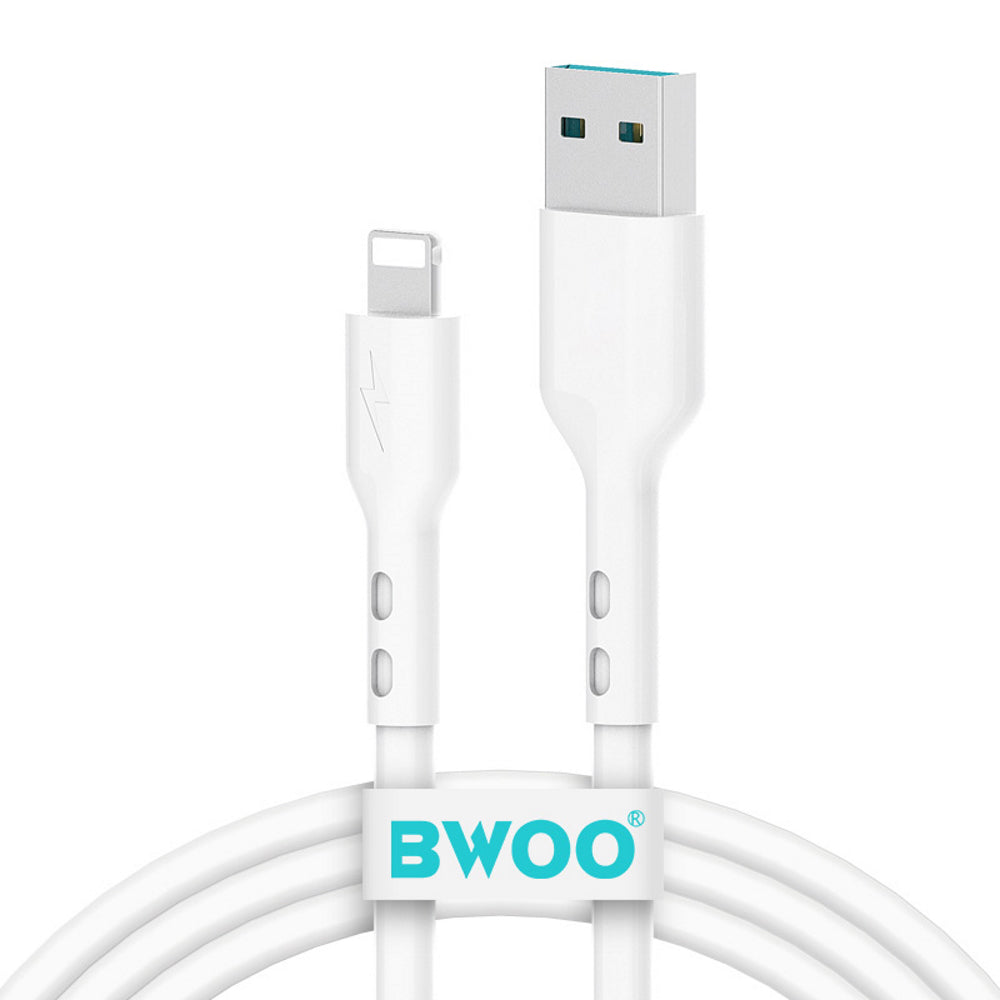 USB-A - Lightning -tietojen siirto- ja latauskaapeli BWOO X172L, 15W, 1m, valkoinen