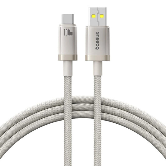 USB-A - USB-C Baseus Titanium -data- ja latauskaapeli, 100W, 2m, Hopea P10378102G21-02