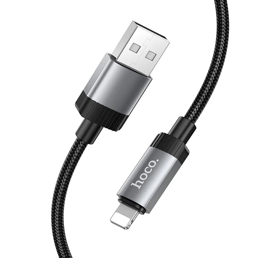 USB-A - Lightning HOCO X117 Data- ja Latauskaapeli, 18W, 1m, Musta