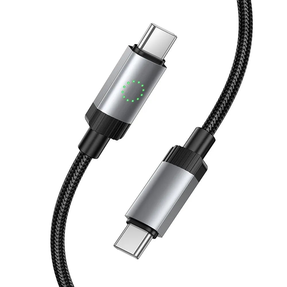 USB-C - USB-C HOCO X117 Data- ja latauskaapeli, 60W, 1m, Musta