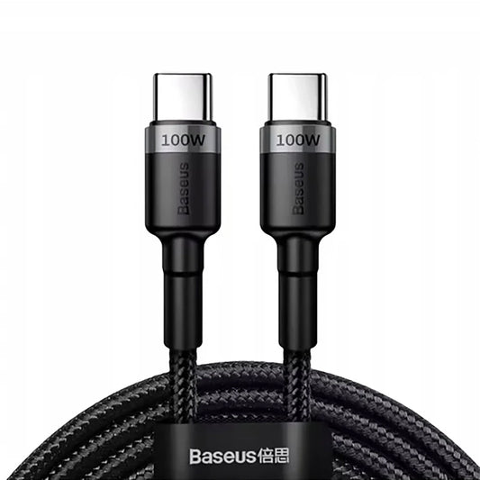 USB-C - USB-C Baseus Cafule -data- ja latauskaapeli, 100W, 2m, Harmaa CATKLF-BLG1