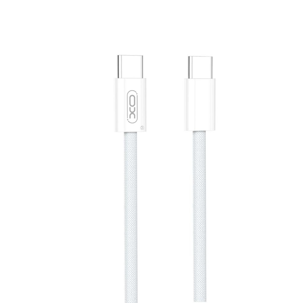USB-C - USB-C -data- ja latauskaapeli XO Design NB-Q260B, 60W, 1.5m, Valkoinen