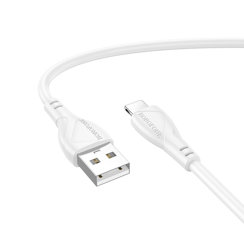USB-A - Lightning Borofone BX121 Energy -data- ja latauskaapeli, 18W, 1m, Valkoinen