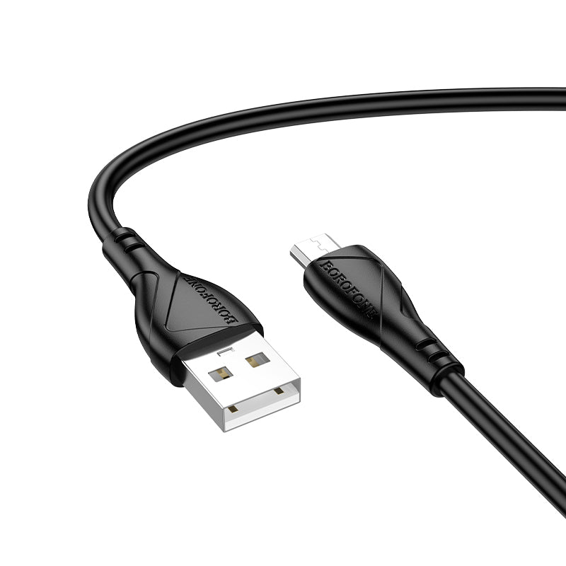 USB-A - microUSB-lataus- ja tiedonsiirtokaapeli Borofone BX121 Energy, 18W, 1m, Musta