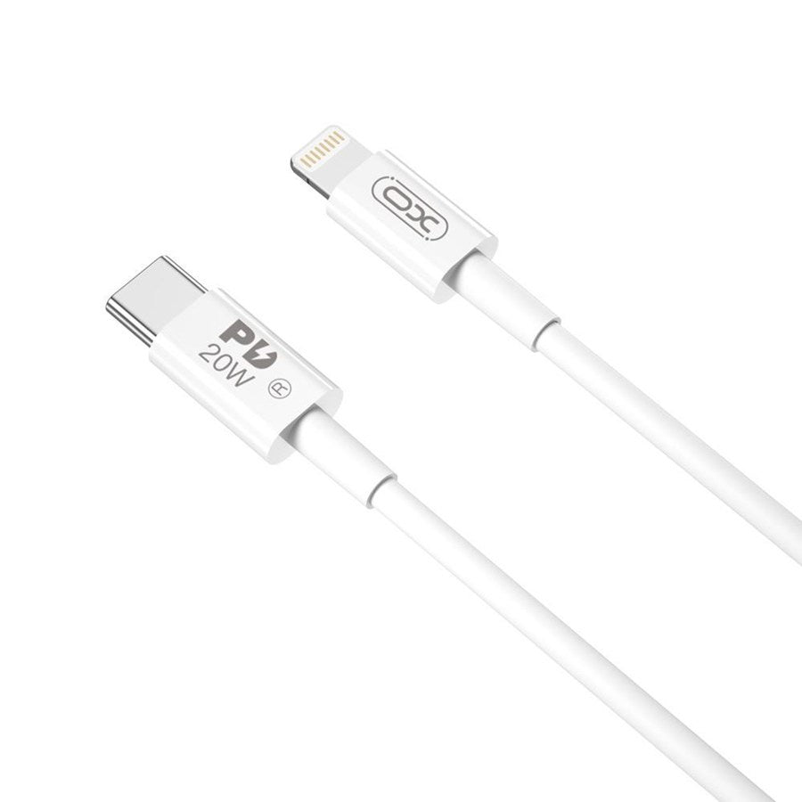 USB-C - Lightning XO Design NB-Q189A -kaapeli, 20W, 1m, Valkoinen