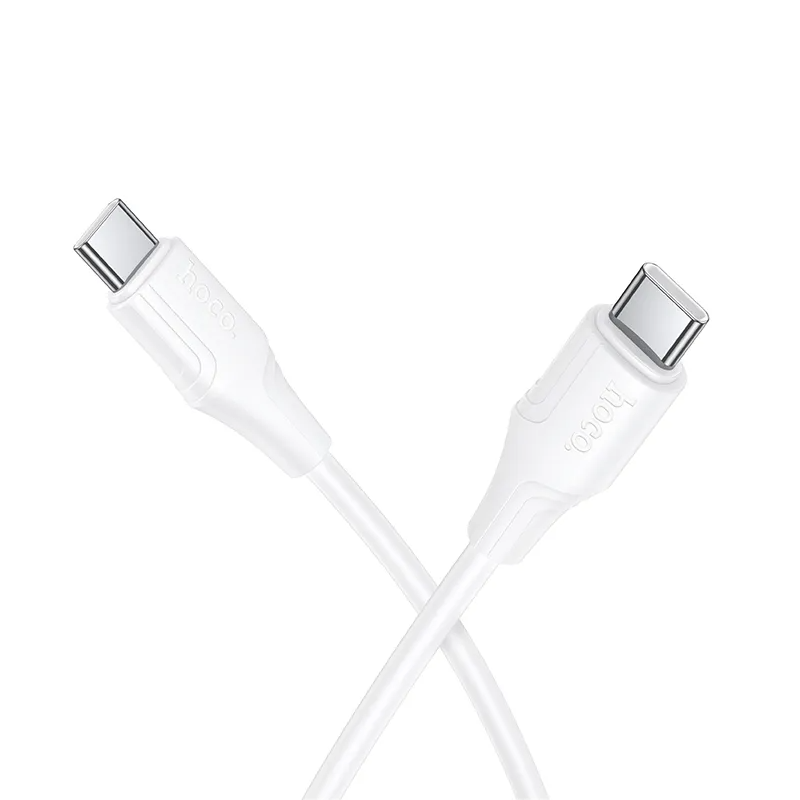 USB-C - USB-C HOCO X124 Data- ja latauskaapeli, 60W, 1m, Valkoinen