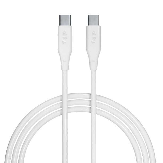 USB-C - USB-C Allity -data- ja latauskaapeli. AUC-02, 100W, 2m, Valkoinen