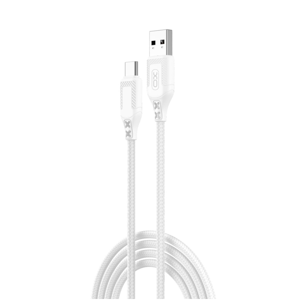 USB-A - USB-C -lataus- ja tiedonsiirtokaapeli XO Design NB235, 18W, 1m, Valkoinen
