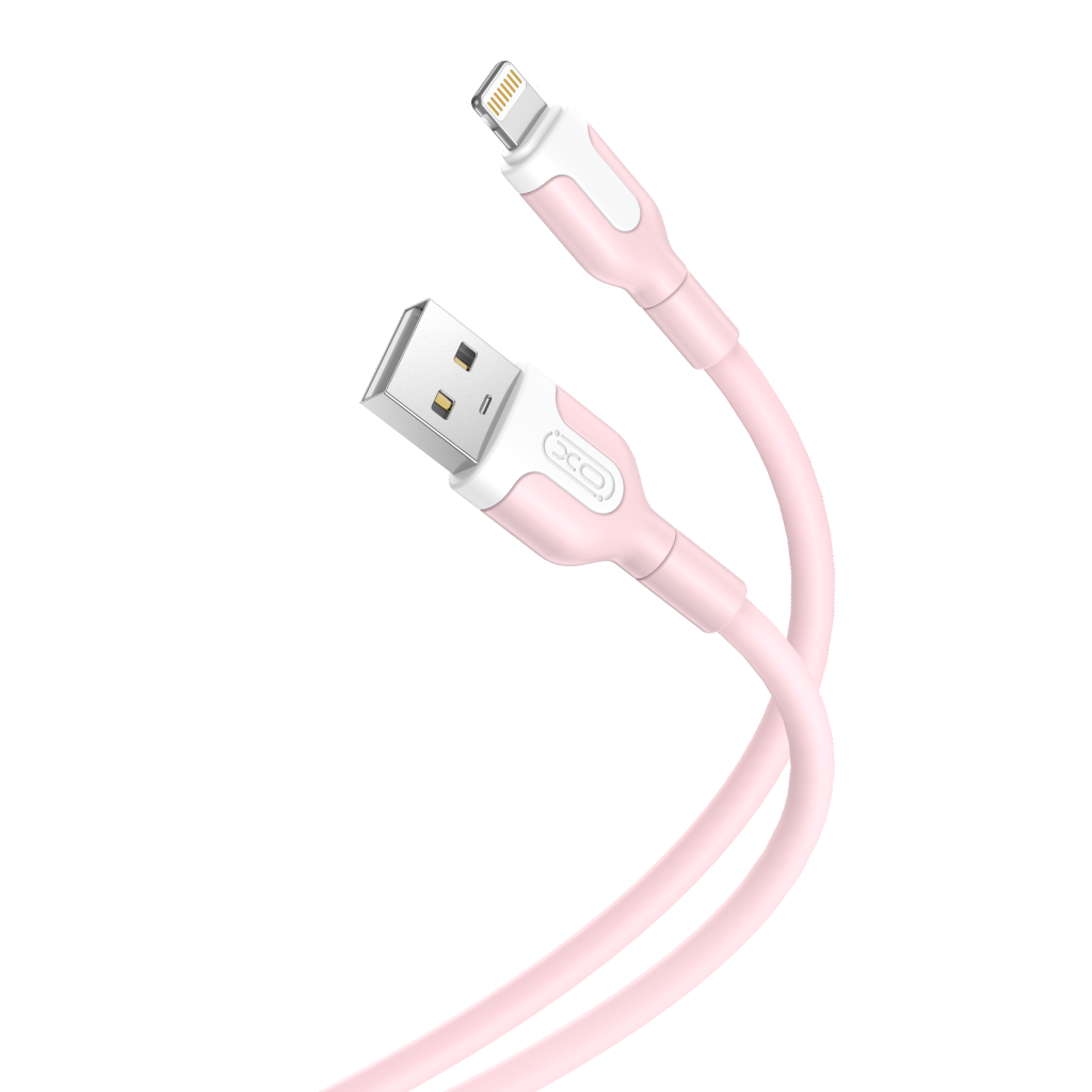 USB-A - Lightning XO Design NB212 -data- ja latauskaapeli, 18W, 1m, Vaaleanpunainen
