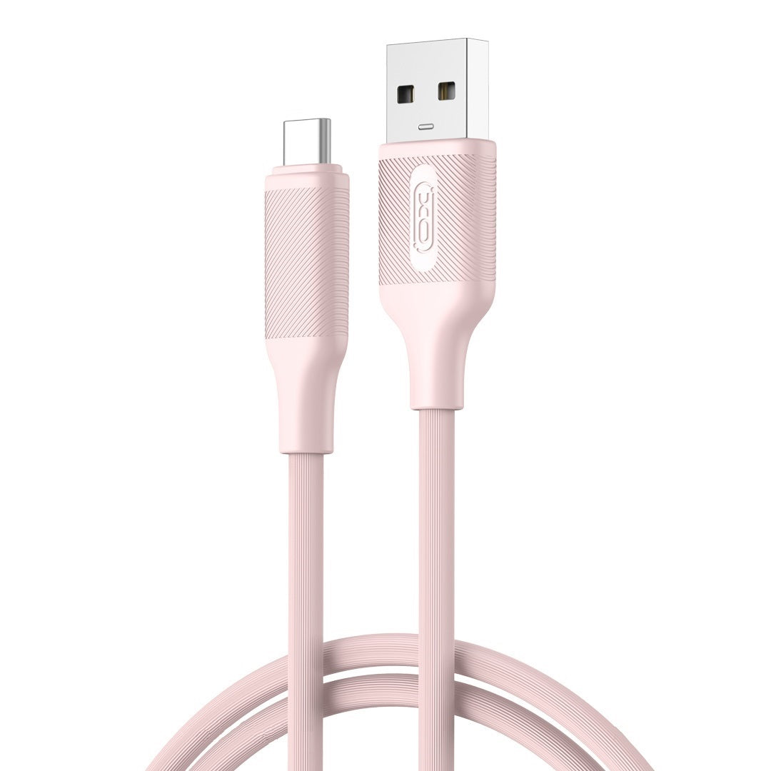 USB-A - USB-C XO Design NB265 -data- ja latauskaapeli, 18W, 1m, Vaaleanpunainen