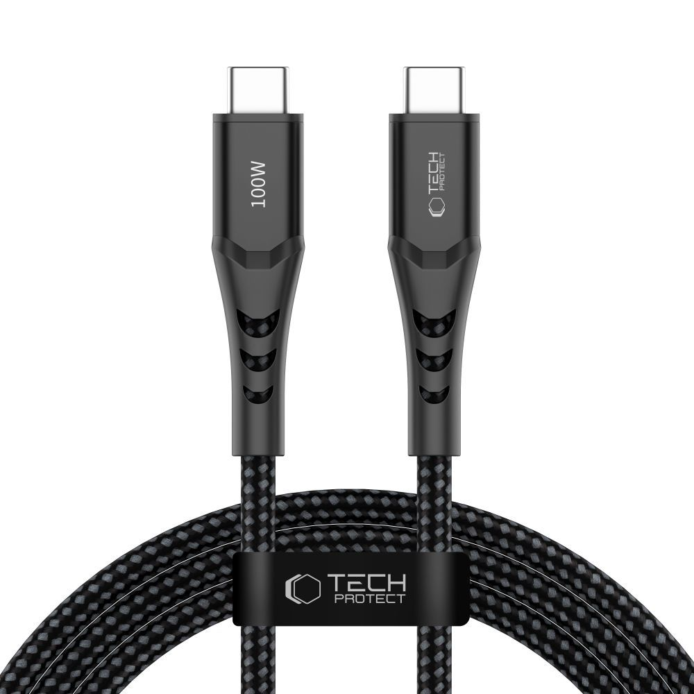 USB-C - USB-C Tech-Protect UB11T Ultraboost -tietojen siirto- ja latauskaapeli, 100W, 2m, musta