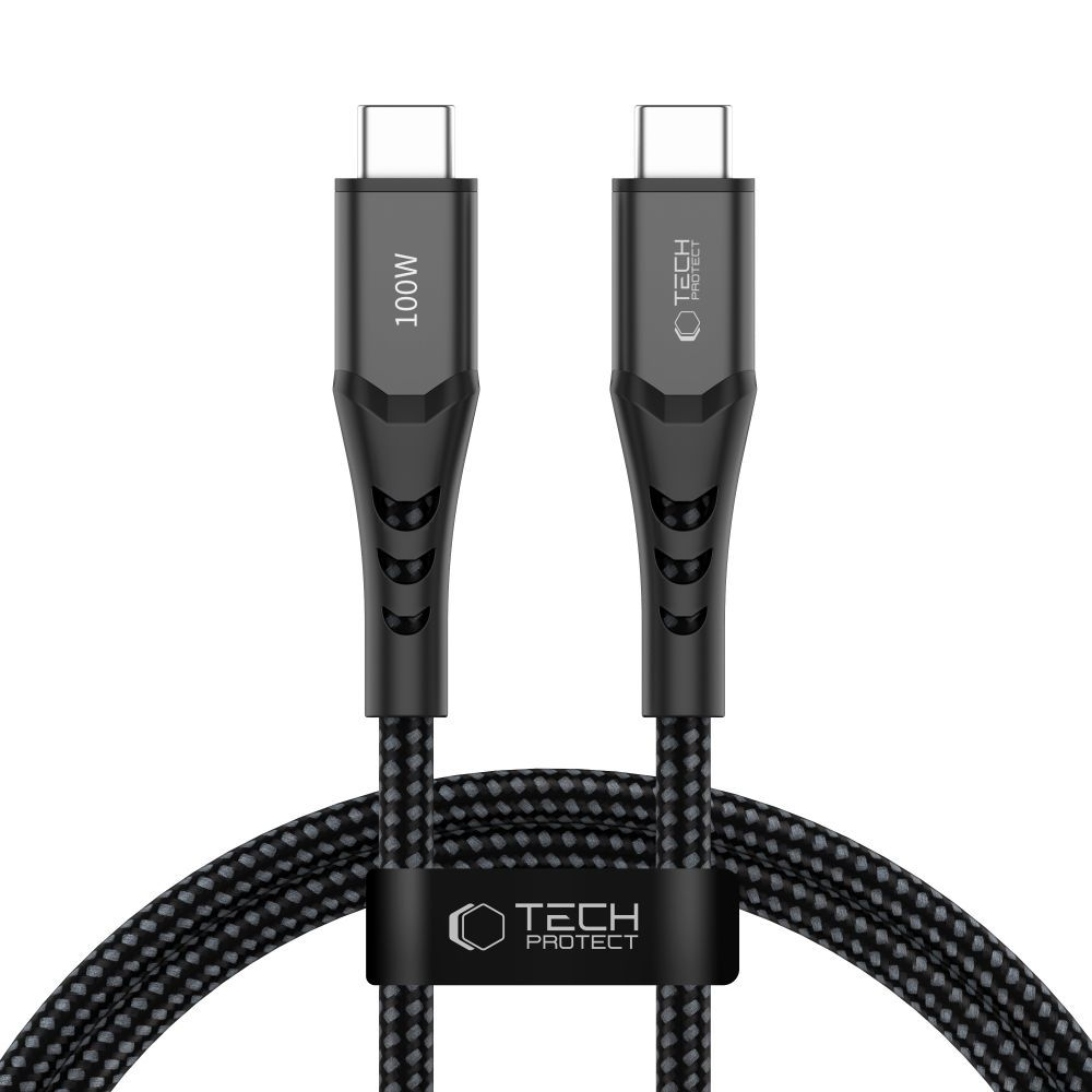 USB-C-tietojen ja latauksen kaapeli - USB-C Tech-Protect UB11T Ultraboost, 100W, 1m, Musta