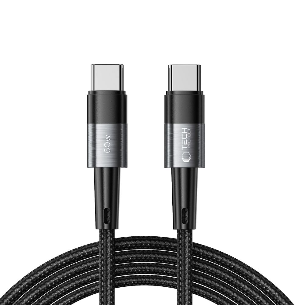 USB-C-tietojen- ja latauskaapeli - USB-C Tech-Protect Ultraboost, 60W, 2m, Harmaa