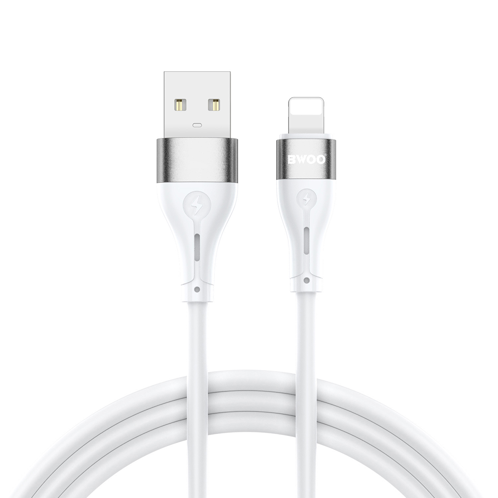 USB-A - Lightning BWOO X280L -tietojen ja latauskaapeli, 15W, 1m, valkoinen