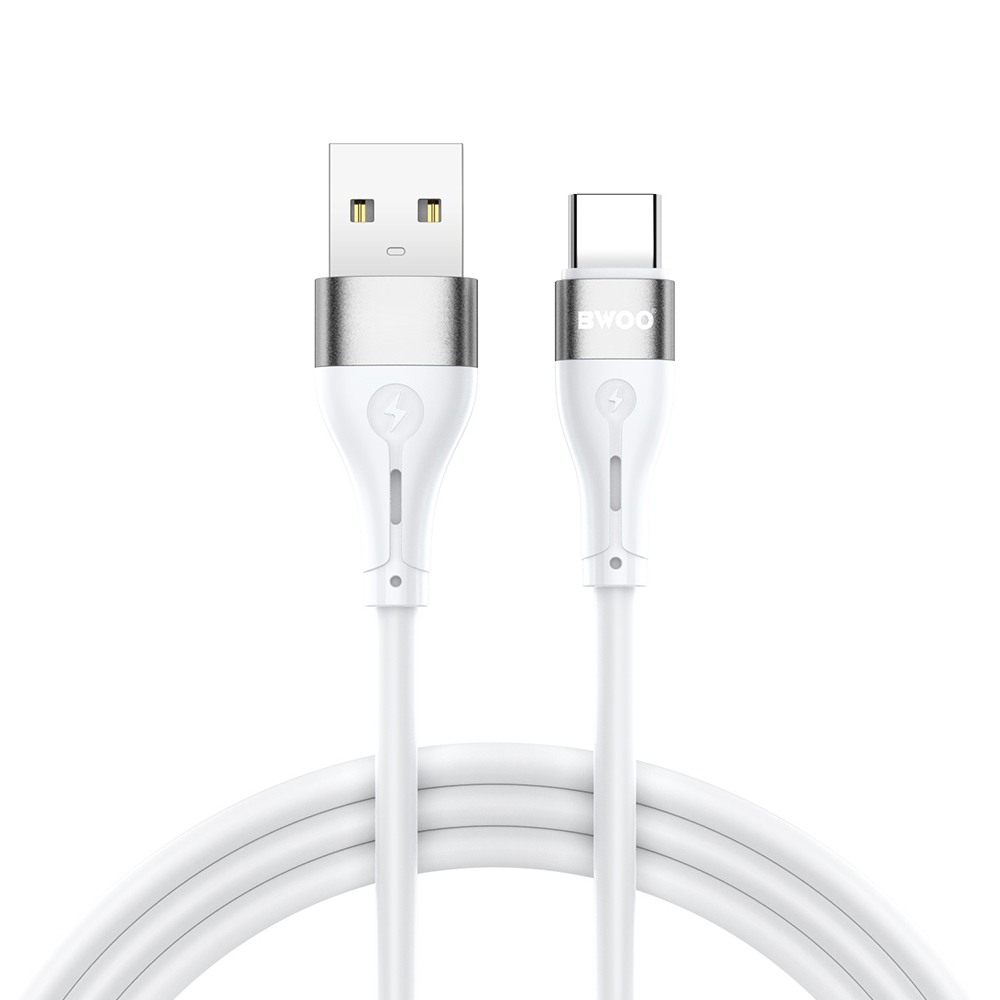 USB-A - USB-C BWOO X280C tiedonsiirto- ja latauskaapeli, 15W, 1m, valkoinen