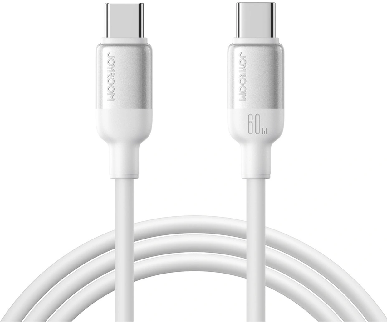 USB-C-tietojen- ja latauskaapeli - USB-C Joyroom S-A62 Lively, 60W, 1,2m, Valkoinen