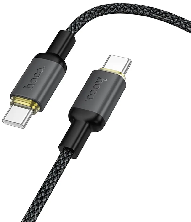 USB-C-tietojen ja latauskaapeli - USB-C HOCO X128 Benefit, 60W, 1m, Musta