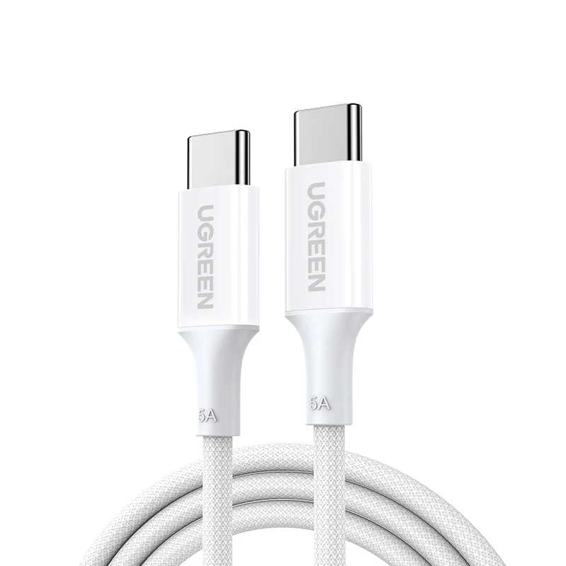 USB-C-tietojen ja latauksen kaapeli - USB-C UGREEN L502 (35221), 100W, 2m, valkoinen