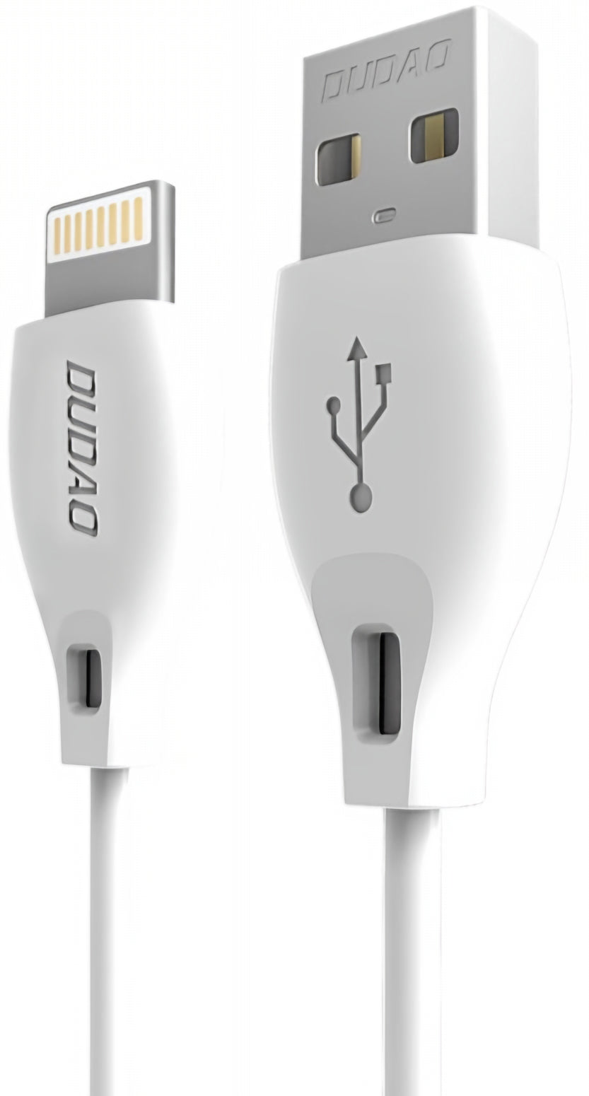 USB-A - Lightning Dudao L4L -tietojen siirto- ja latauskaapeli, 18W, 1m, valkoinen