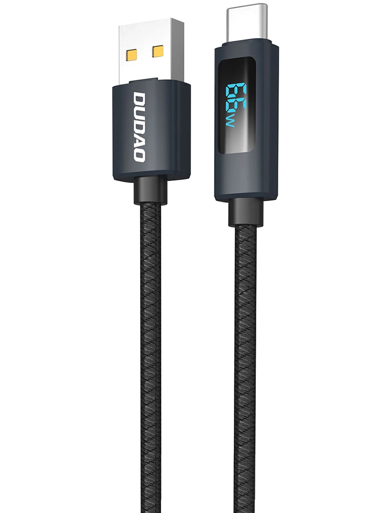 USB-A - USB-C Dudao L7T -tietojen ja latauskaapeli, 66W, 1m, musta