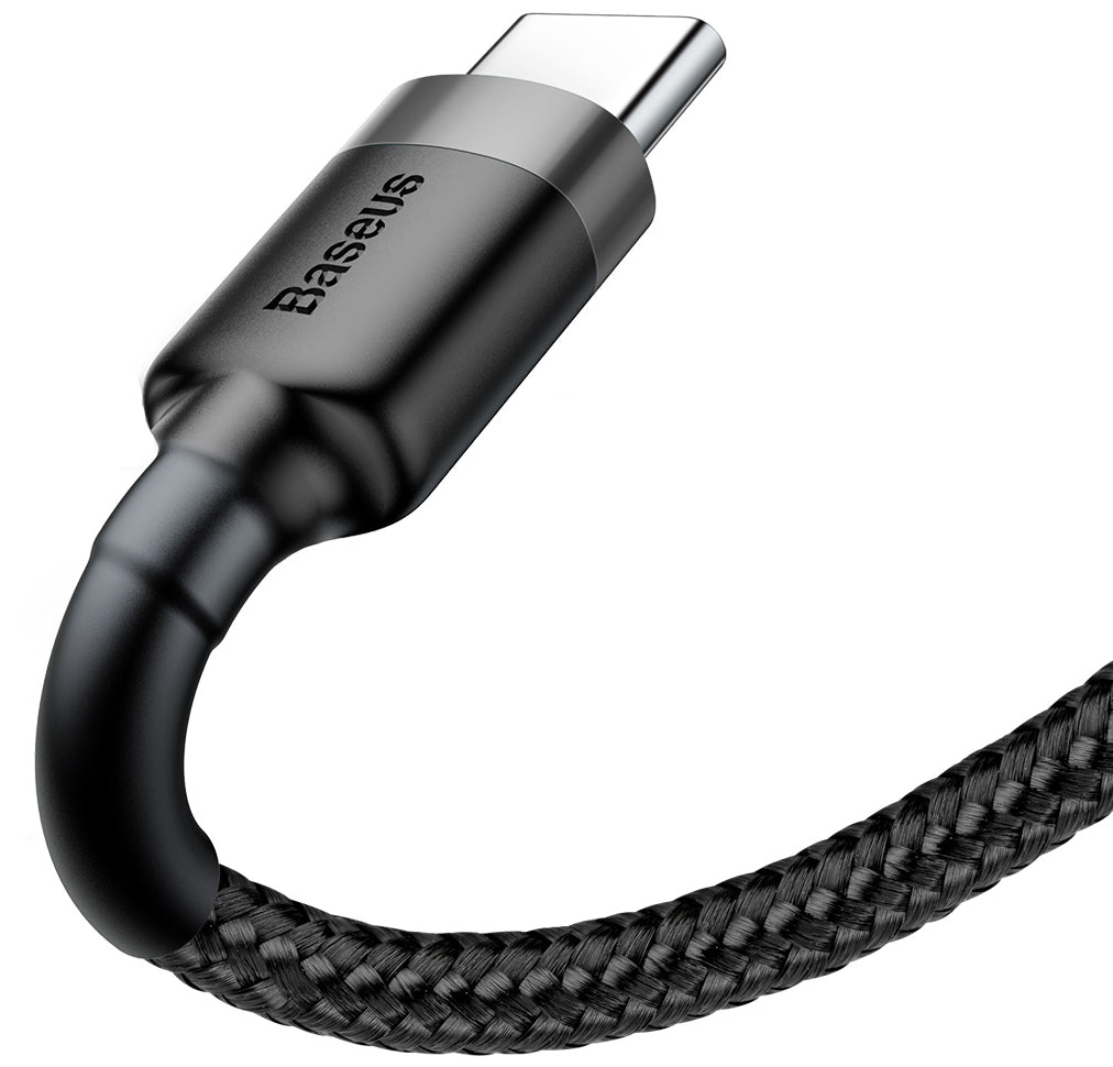 USB-A - USB-C Baseus Cafule -data- ja latauskaapeli, 60W, 1m, Harmaa CATKLF-BG1