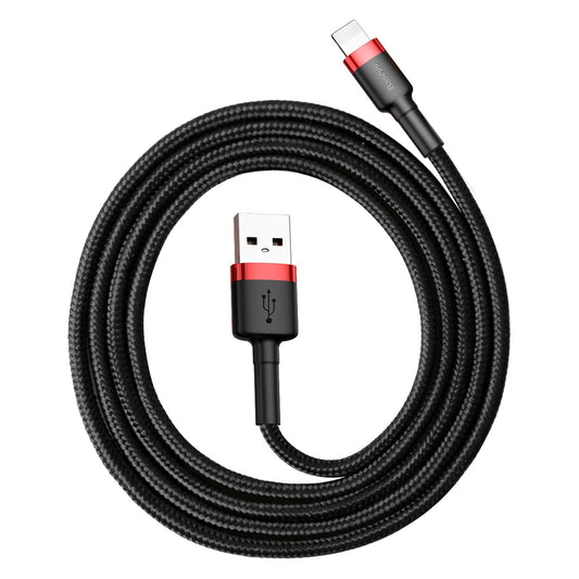 Tieto- ja latauskaapeli USB-A - Lightning Baseus Cafule, 18W, 1m, musta CALKLF-B19